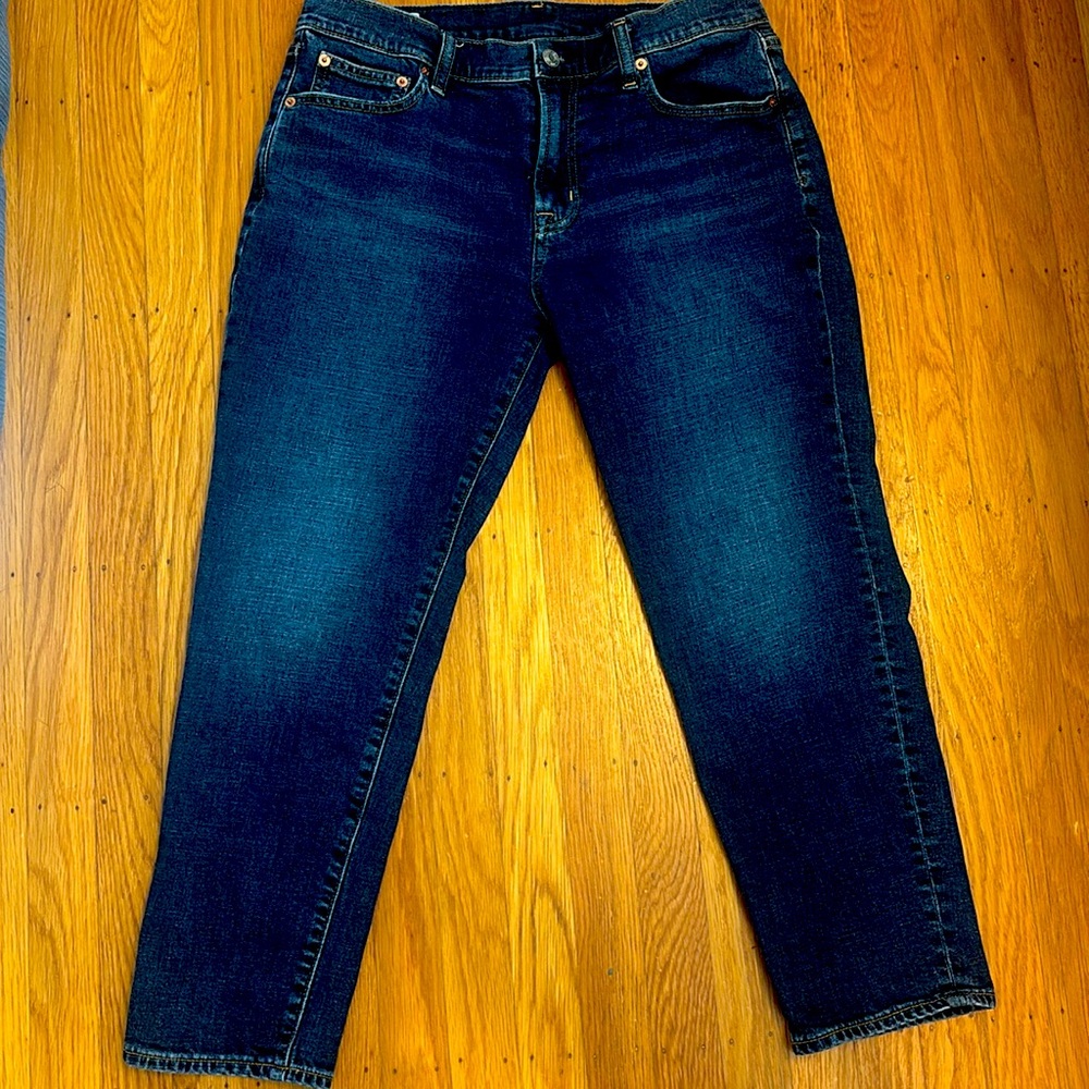 Gap women's jean mid rise girlfriend medium blue size 8 regular (29)